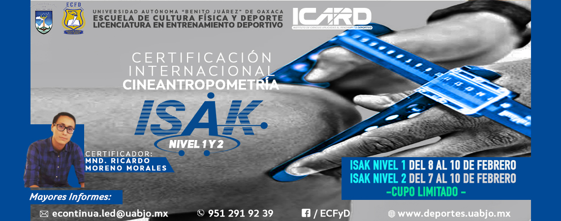 CertificaciÓn En CineantropometrÍa Isak Nivel 1 Y Isak Nivel 2 Deportes